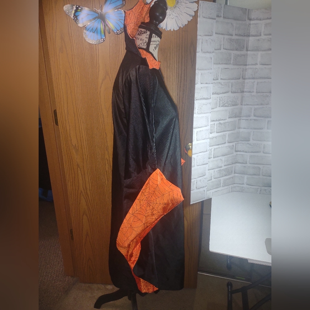 Kids Black and Orange Halloween Costume Dress - Picture 2 of 8